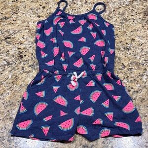 Cat & Jack Blue Romper with Watermelon Print